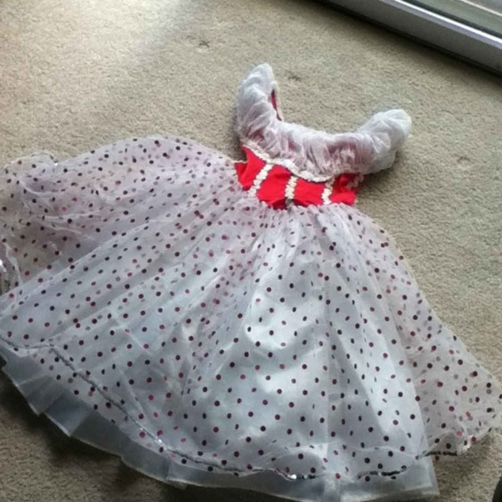 NEW Red & White Ballet Costume with full skirt!